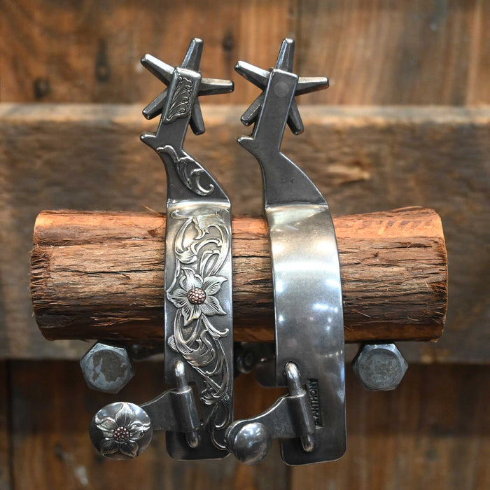 Brandon Anthony Silver Mounted 5pt. Spurs (Copy)