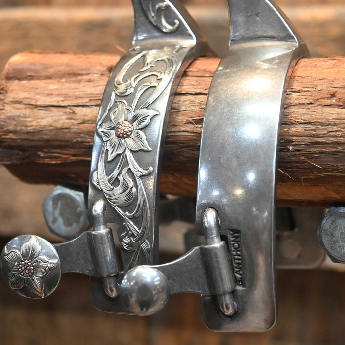 Brandon Anthony Silver Mounted 5pt. Spurs (Copy)