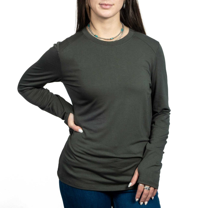 Free Fly Women's Bamboo Shade II Top - Dark Forest WOMEN - Clothing - Tops - Long Sleeved Free Fly Apparel