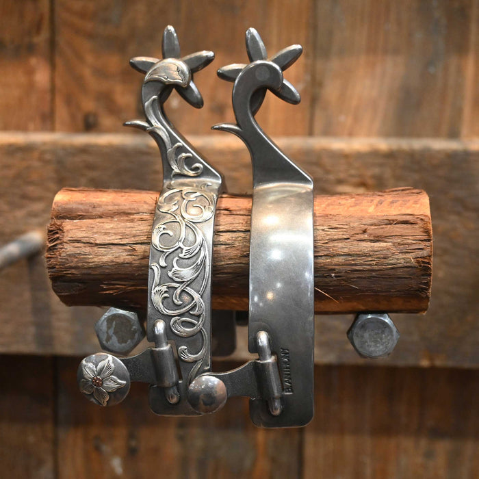 Brandon Anthony Silver Mounted 5pt. Spurs