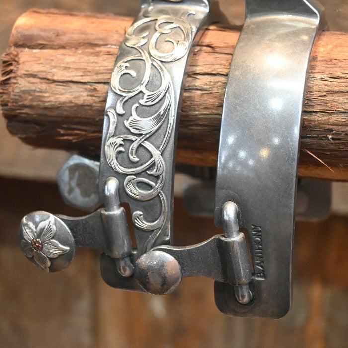 Brandon Anthony Silver Mounted 5pt. Spurs