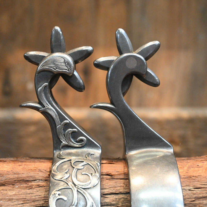 Brandon Anthony Silver Mounted 5pt. Spurs