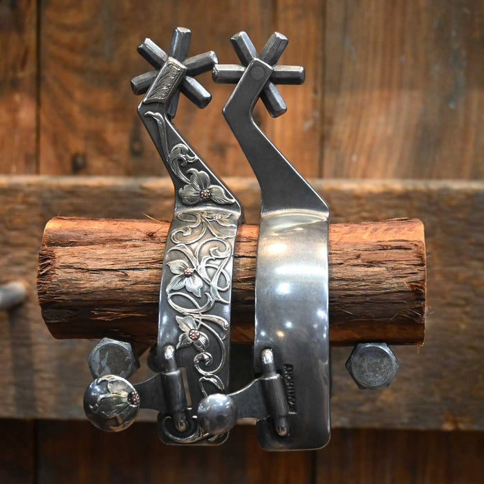 Brandon Anthony Silver Mounted 6pt. Spurs 2332