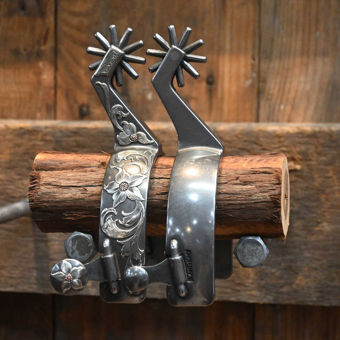 Brandon Anthony Silver Mounted 10pt. Spurs 2333
