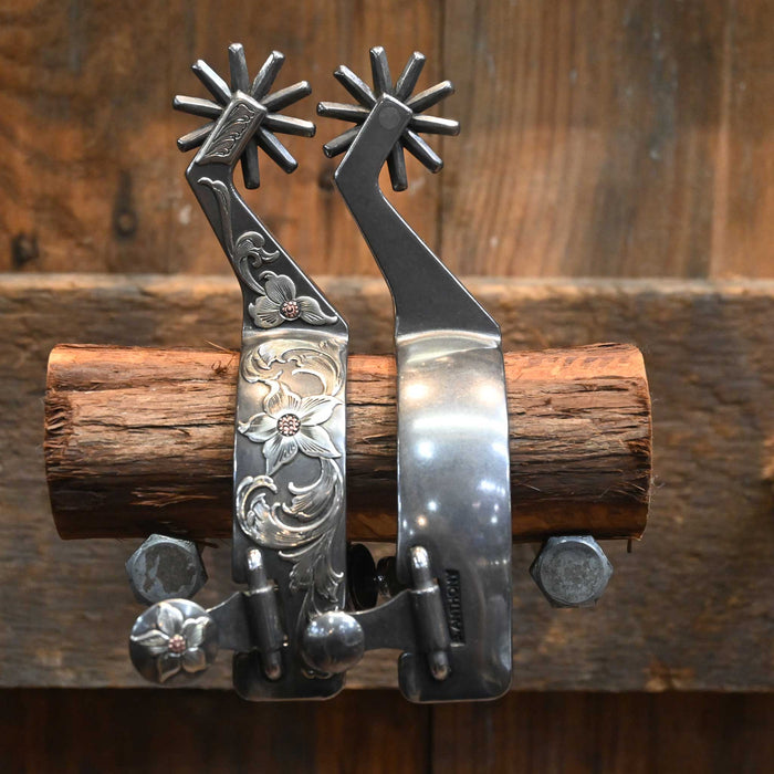 Brandon Anthony Silver Mounted 10pt. Spurs 2333