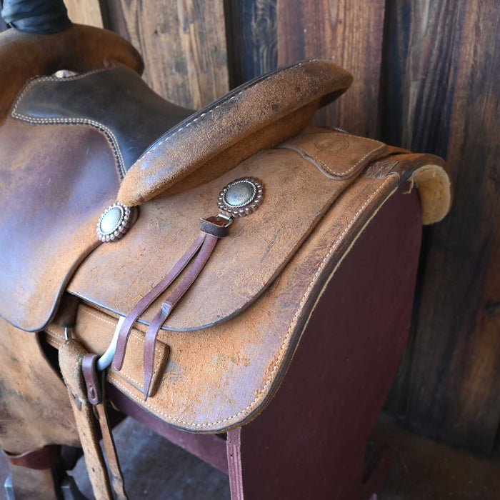 14.5" USED TESKEY'S TEAM ROPING SADDLE Saddles - Used Teskey's Saddlery