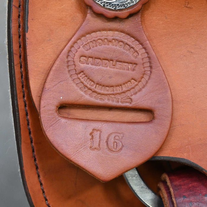 16" USED WHOA HORSE TEAM ROPING SADDLE