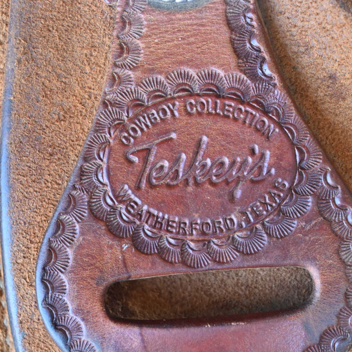 14.5" USED TESKEY'S TEAM ROPING SADDLE Saddles - Used Teskey's Saddlery