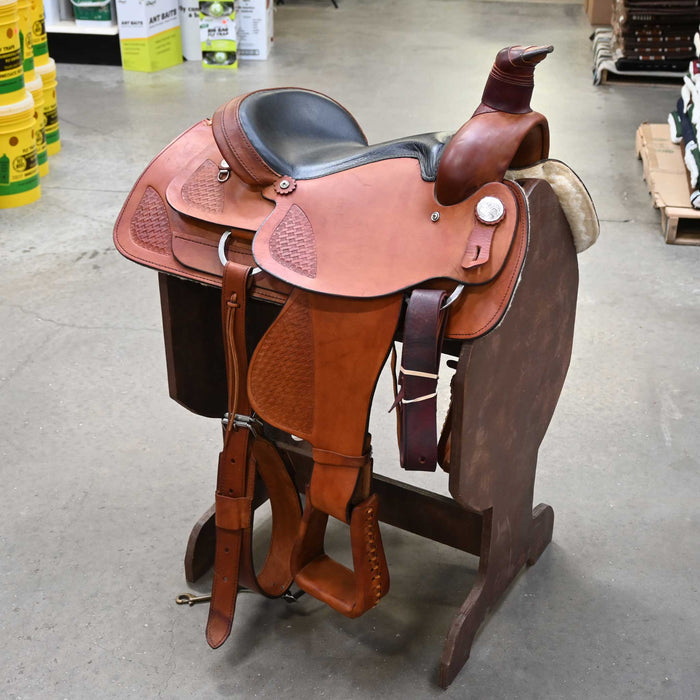 16" USED WHOA HORSE TEAM ROPING SADDLE