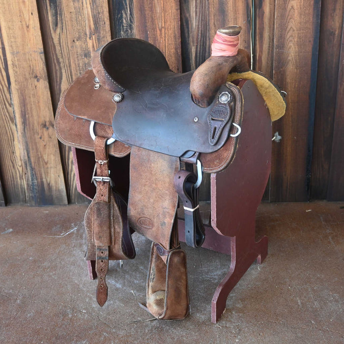 15" USED NRS TEAM ROPING SADDLE Saddles - Used NRS