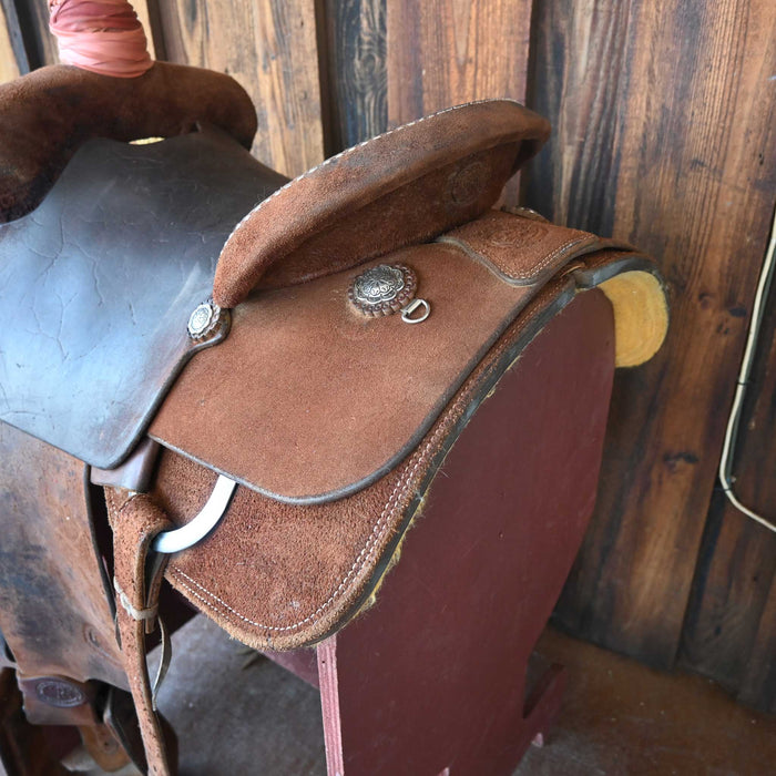 15" USED NRS TEAM ROPING SADDLE Saddles - Used NRS