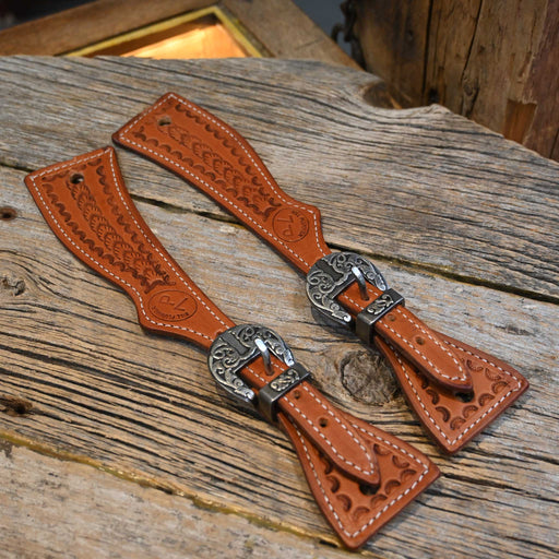 Handmade Bill Plummer Spur Straps w/Kerry Kelley Buckles Tack - Spur Straps Bill Plummer