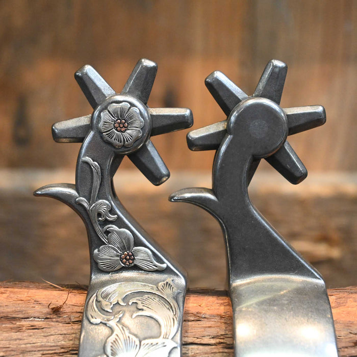 Brandon Anthony Silver Mounted 6pt. Spurs 2336
