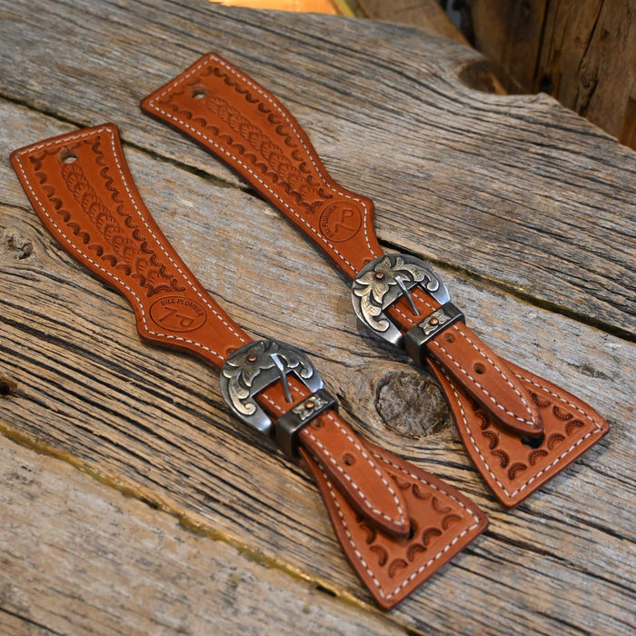 Handmade Bill Plummer Spur Straps w/Kerry Kelley Buckles Tack - Spur Straps Bill Plummer