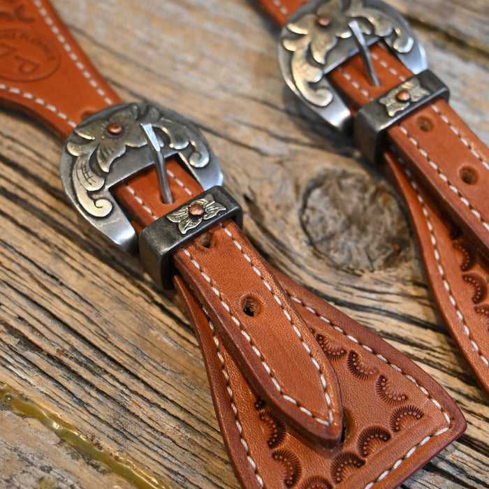 Handmade Bill Plummer Spur Straps w/Kerry Kelley Buckles Tack - Spur Straps Bill Plummer