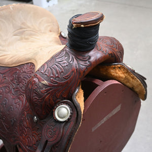 14.5" USED PAUL AMMERMAN ROPING SADDLE Saddles - Used Paul Ammerman