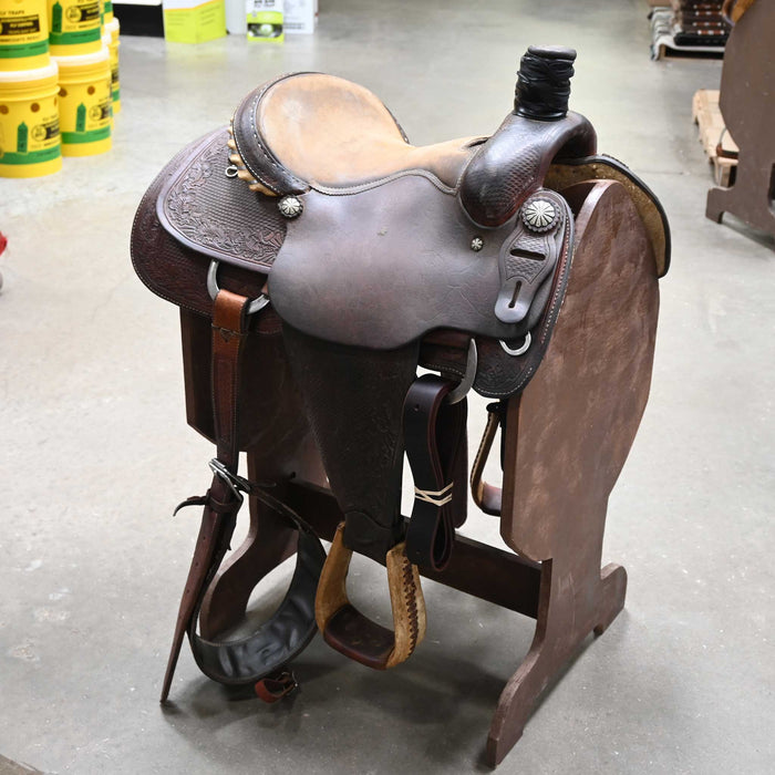 14" USED DHS TEAM ROPING SADDLE