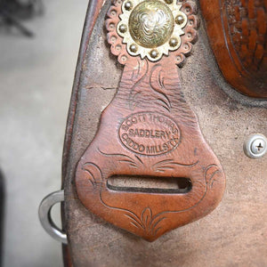 15" USED SCOTT THOMAS TEAM ROPING SADDLE Saddles Scott Thomas   