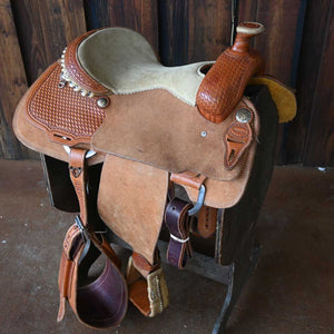 15.5" USED TESKEY'S ROPING SADDLE Saddles TESKEY'S SADDLERY LLC   