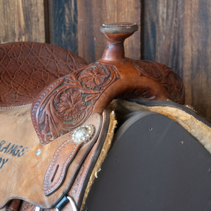 14" USED SLONE S TEAM ROPING SADDLE