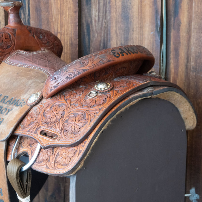 14" USED SLONE S TEAM ROPING SADDLE