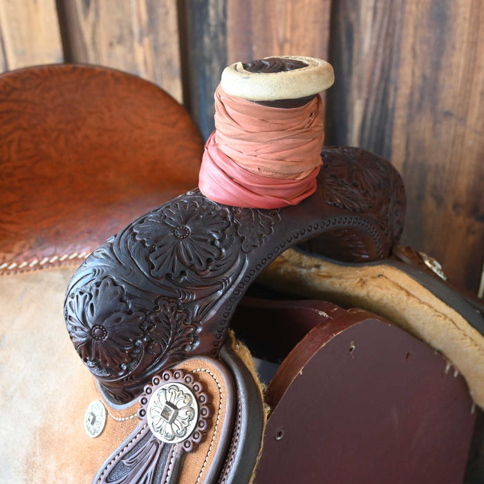 14.5" USED TOMAHAWK TEAM ROPING SADDLE Saddles - Used Tomahawk Saddlery