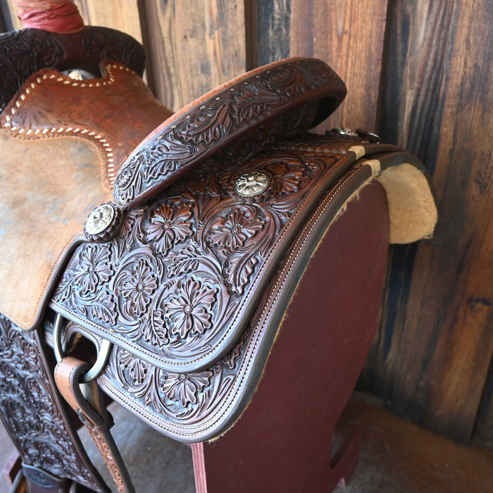14.5" USED TOMAHAWK TEAM ROPING SADDLE Saddles - Used Tomahawk Saddlery