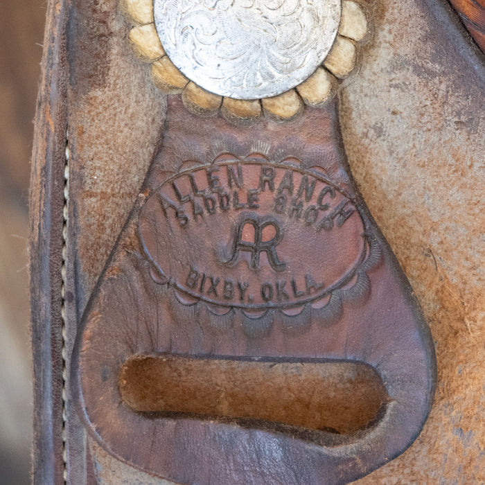 15" USED ALLEN RANCH TEAM ROPING SADDLE