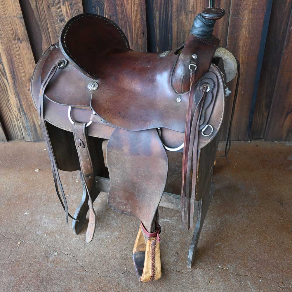 16" USED ALAMO ROPING SADDLE Saddles Alamo Saddlery   