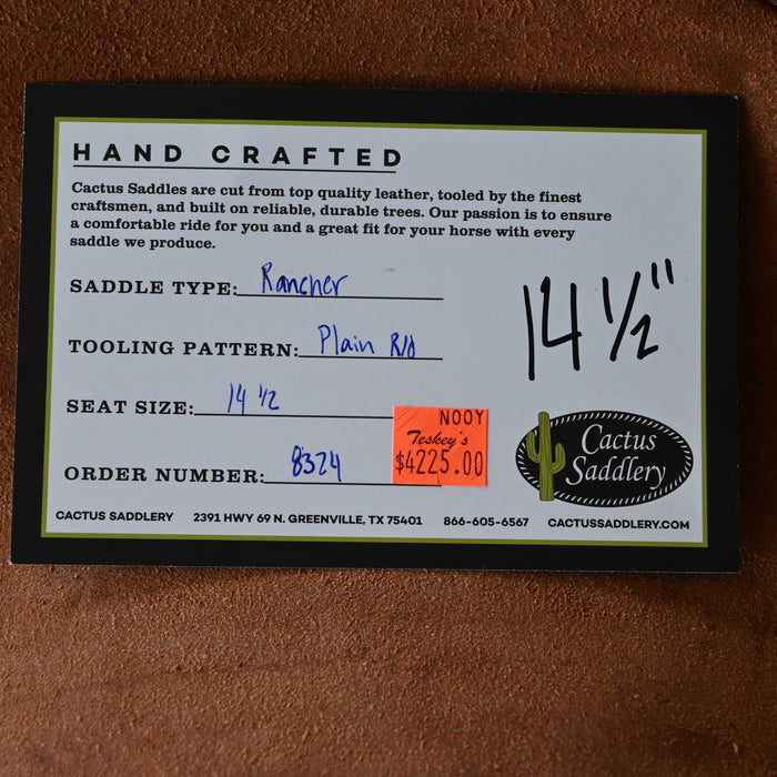 14.5" USED CACTUS RANCH SADDLE