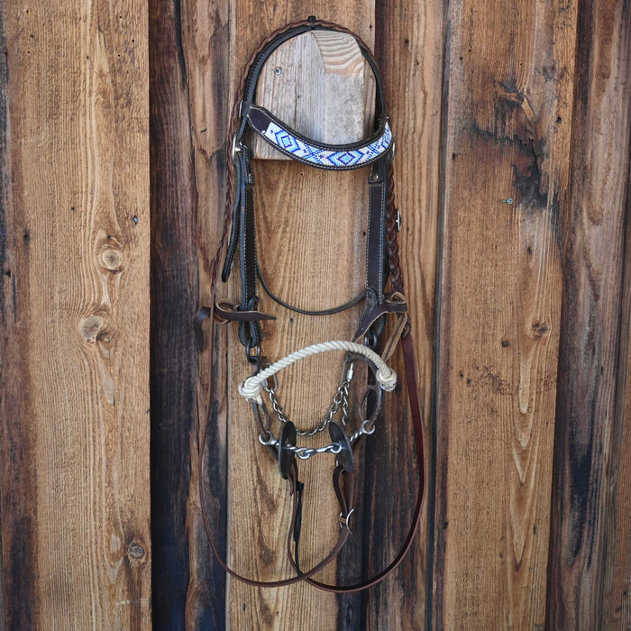 Twisted Wire Dogbone Bridle Rig w/Browband Headstall