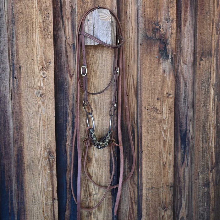 O-Ring Brass Chain Bridle Rig w/Browband Headstall