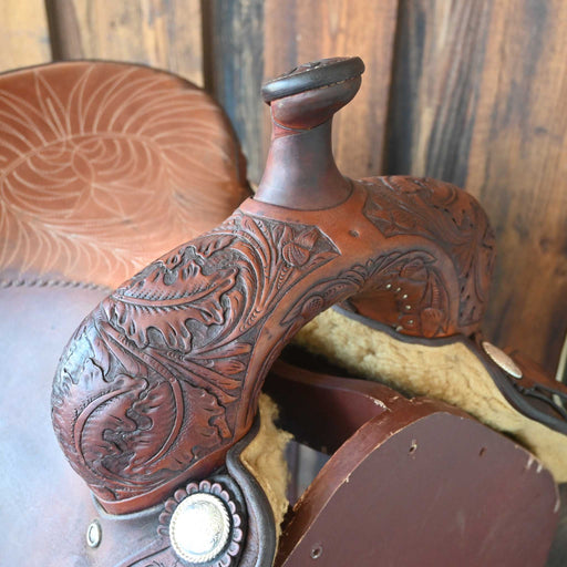 15.5" USED LEDDY RANCH CUTTER SADDLE Saddles - Used Leddy