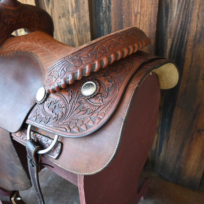 15.5" USED LEDDY RANCH CUTTER SADDLE Saddles - Used Leddy