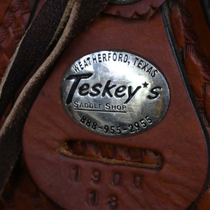 18" USED TESKEY'S ROPING SADDLE