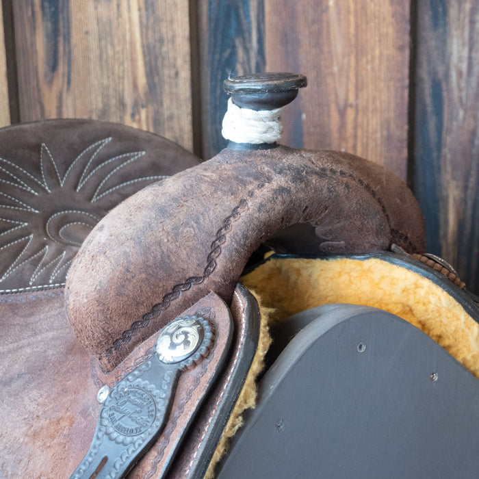 13" USED LAZY "L" BY LARRY COATS CALF ROPING SADDLE