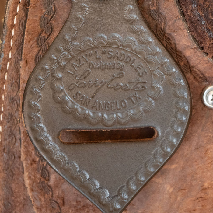 13" USED LAZY "L" BY LARRY COATS CALF ROPING SADDLE
