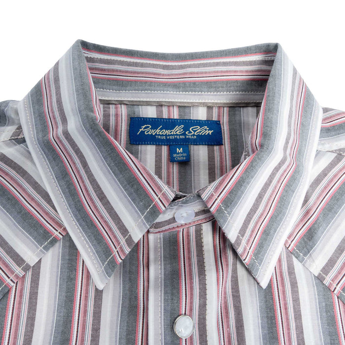 Panhandle Slim Men's Maroon Stripe Pearl Snap Shirt MEN - Clothing - Shirts - Long Sleeve Panhandle