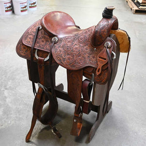 16" USED JEFF SMITH RANCH CUTTER SADDLE Saddles Teskey's Saddlery