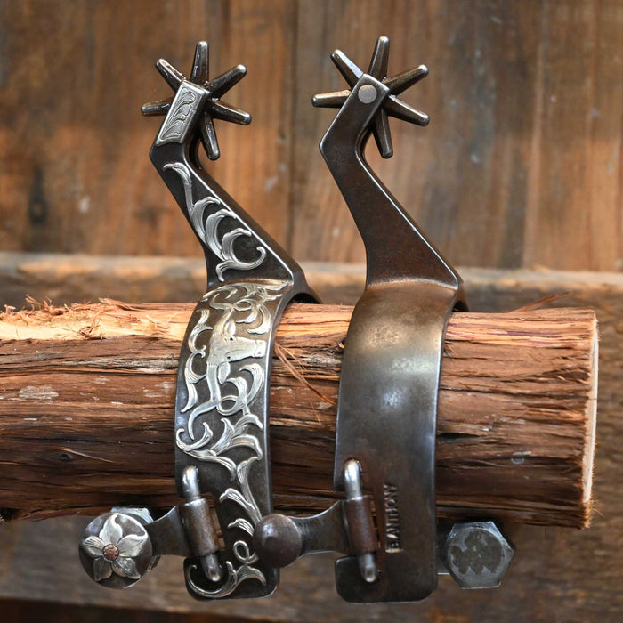 Brandon Anthony Silver Mounted 7pt. Spurs