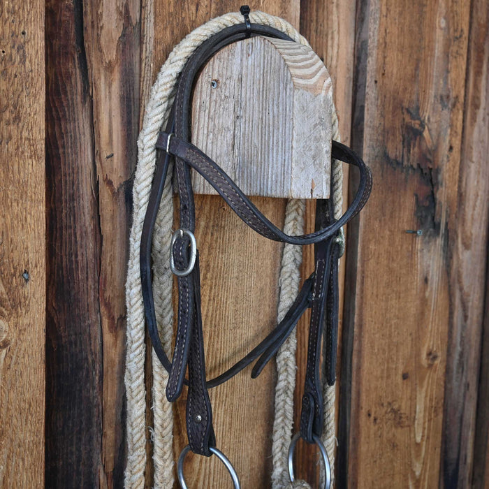 O-Ring Slow Twist Snaffle Bridle Rig w/Browband Headstall