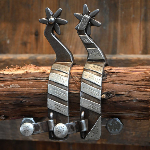 Farkas Silver Mounted 6pt. Spurs Tack - Spurs David Farkas
