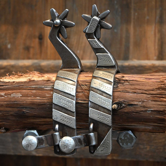 Farkas Silver Mounted 6pt. Spurs Tack - Spurs David Farkas