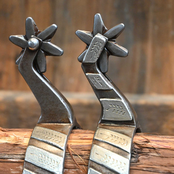 Farkas Silver Mounted 6pt. Spurs Tack - Spurs David Farkas