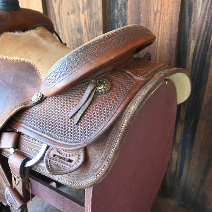 14.5" USED TESKEY'S TEAM ROPING SADDLE Saddles - Used Teskey's Saddlery