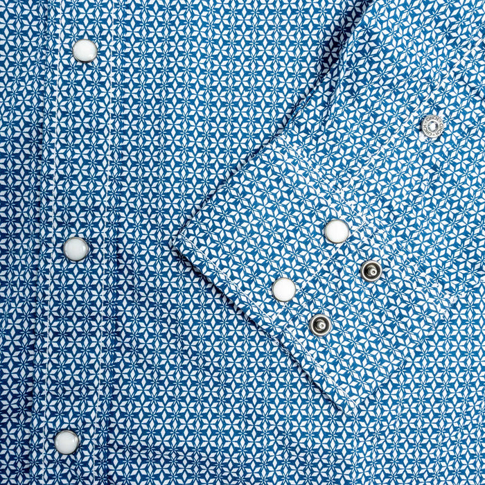 Cinch Men's Blue Modern Fit Snap Geo Blue Shirt MEN - Clothing - Shirts - Long Sleeve Cinch
