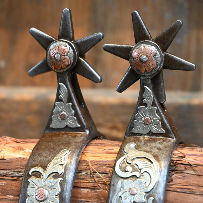 Jason Jarvis Silver & Copper Mounted 6pt. Spurs