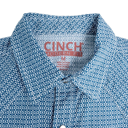 Cinch Men's Blue Modern Fit Snap Geo Blue Shirt MEN - Clothing - Shirts - Long Sleeve Cinch