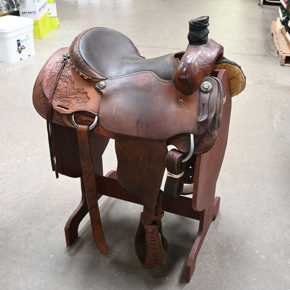 15.5" USED TESKEY'S ROPING SADDLE