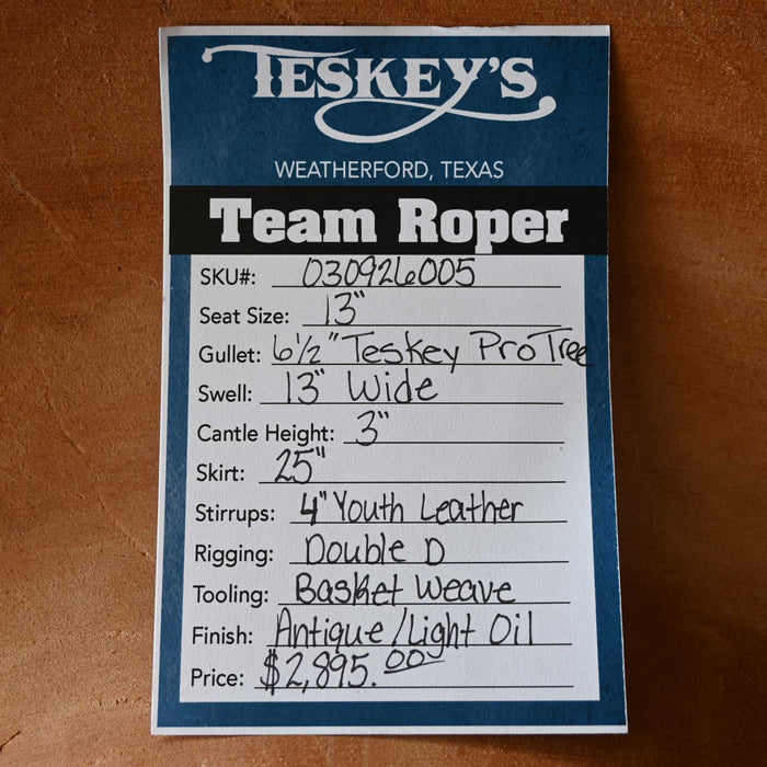 13" PATRICK SMITH TEAM ROPING SADDLE